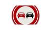 RVV Verkeersbord F1 - Verbod voor motorvoertuigen om elkaar onderling in te halen verboden in te halen breed